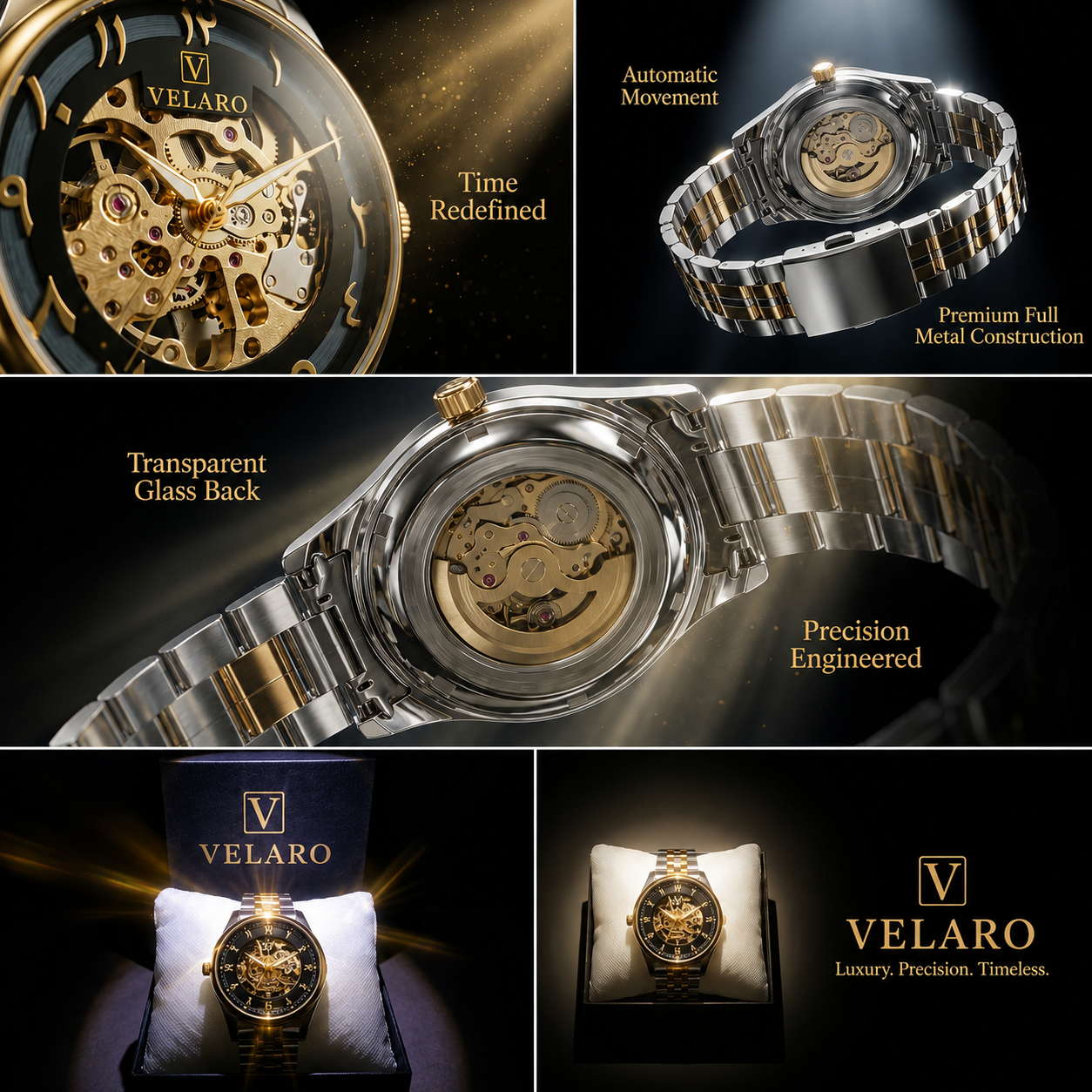 Timeless Precision – Automatic Arabic dial Luxury Stainless Steel Watch